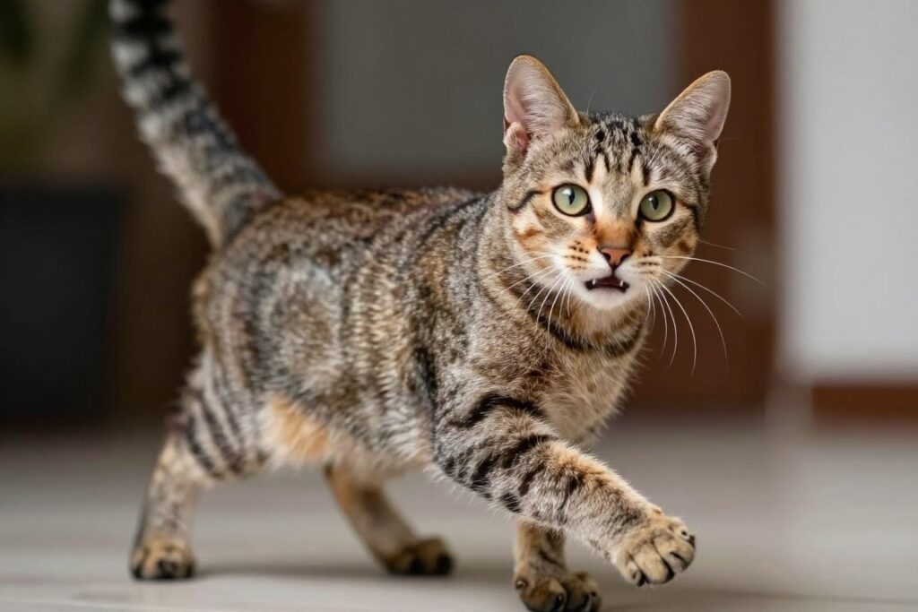 American Bobtail displaying unique characteristic behavior