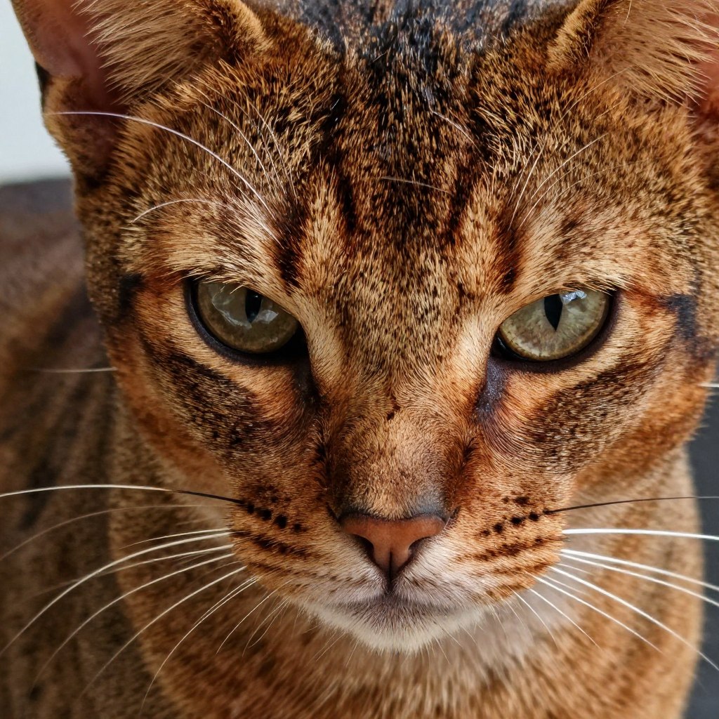 Extreme close-up of Abyssinian ticked coat pattern detail