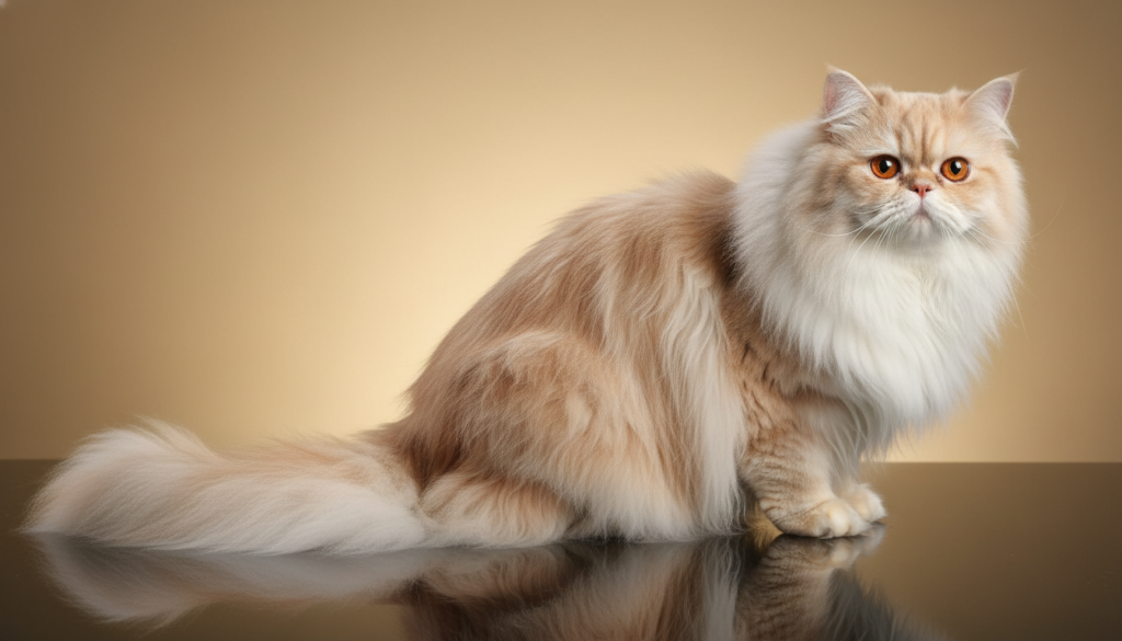 Persian cat showing the full length and texture of their luxurious long coat