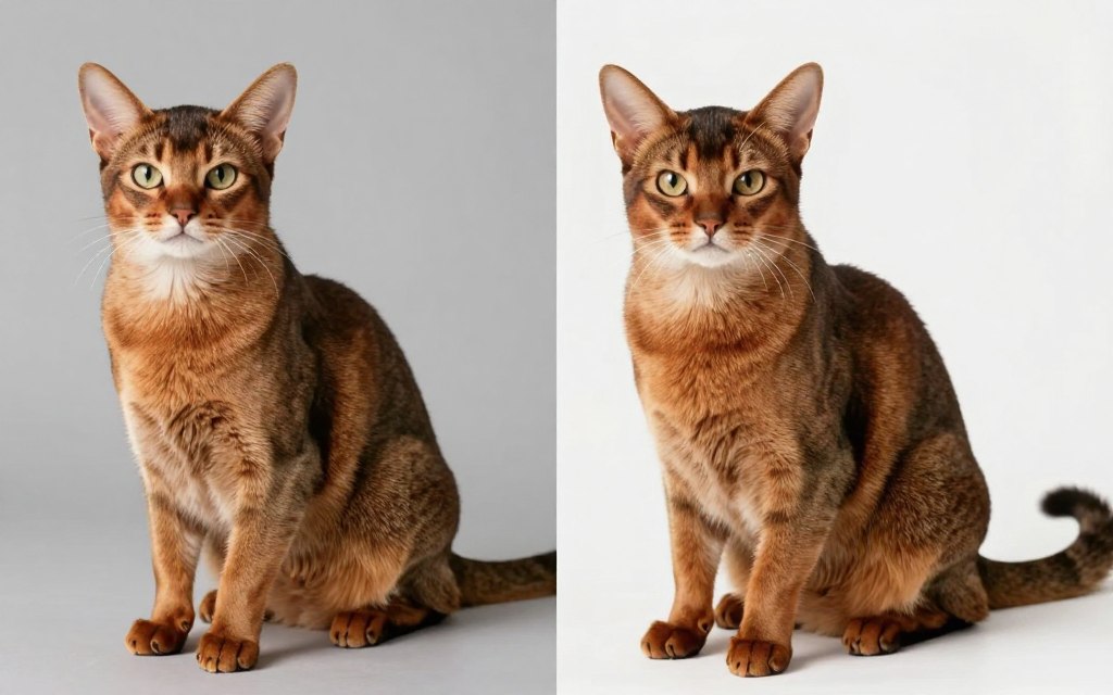 Side by side comparison of Abyssinian and Somali cats