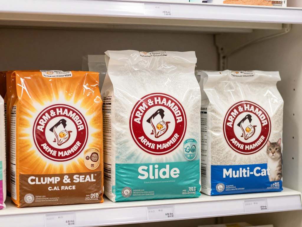 Arm & Hammer cat litter product variety display